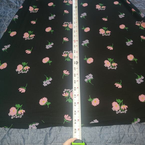 Asos Design Size 4 Waisted Midi Dark Floral Tea Dress 90s Y2K Phoebe Buffay FLAW - Picture 10 of 10